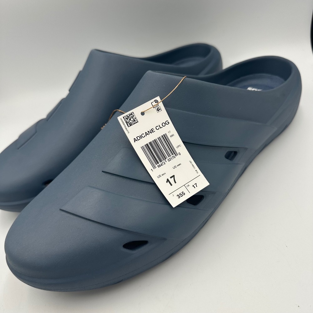 Adidas Adicane Clog Men Size 17 Navy Blue IE7897 Slip On Sandals EU 53 NIB